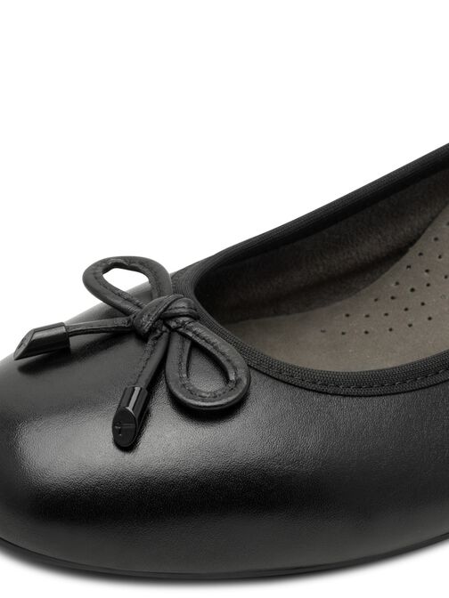 Leather Ballerina, BLACK, hi-res