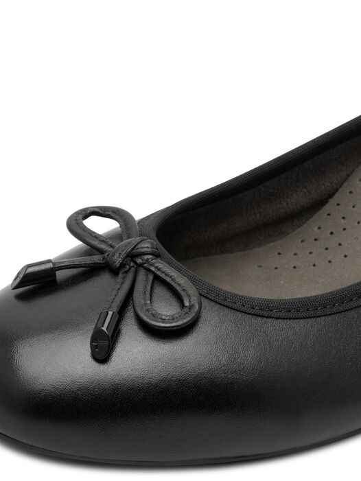Leren Ballerina, BLACK, hi-res