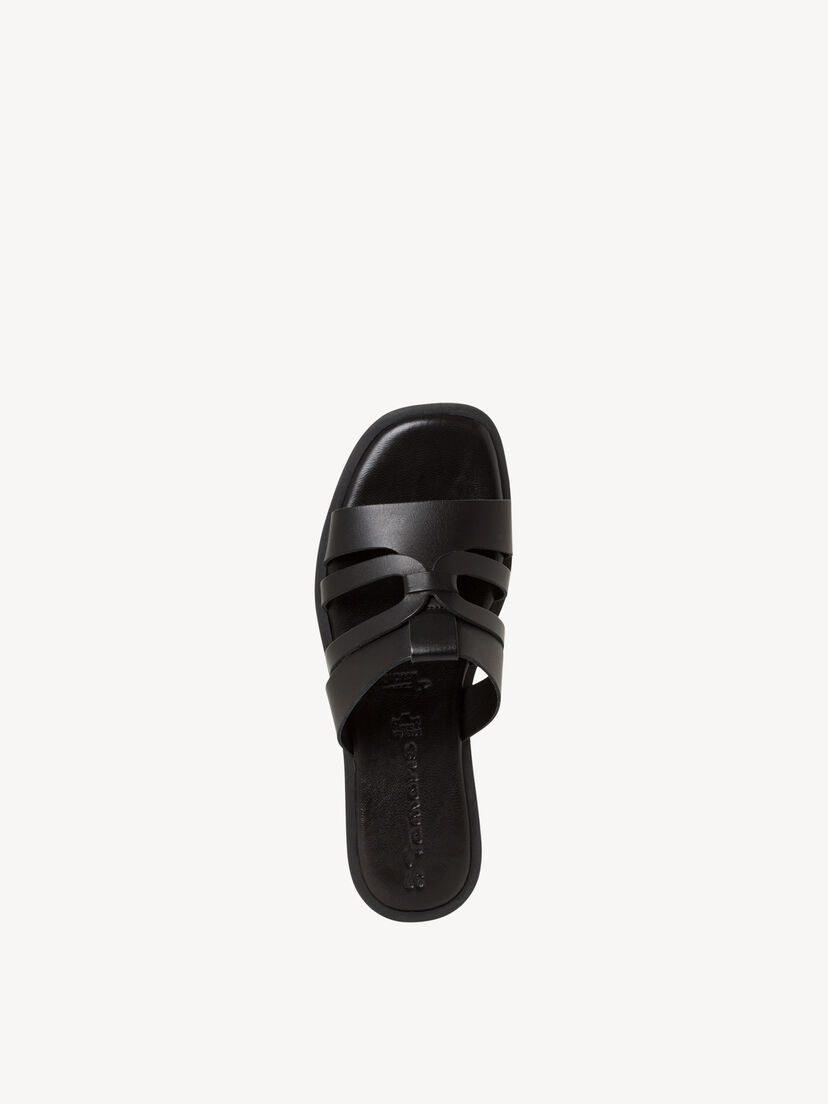 Leren Slipper - zwart, BLACK, hi-res