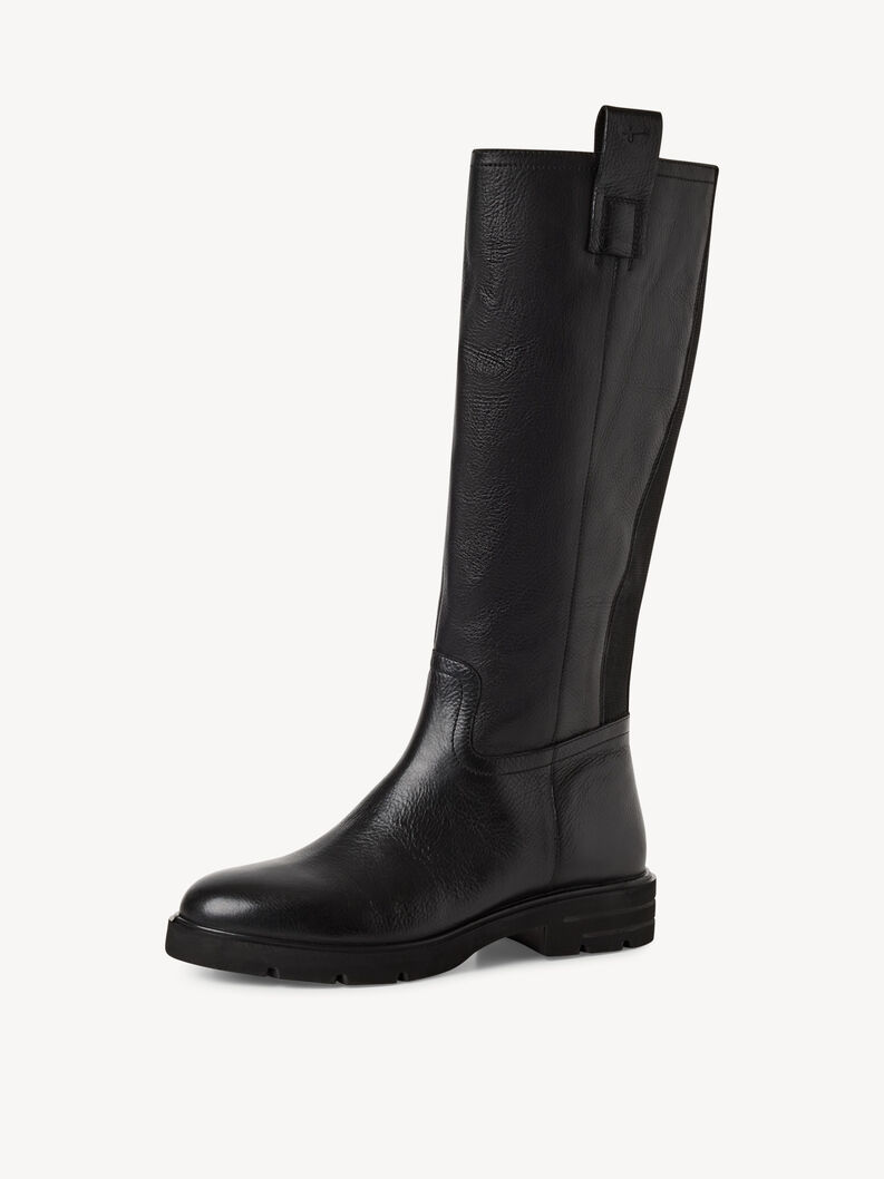 Bottes en cuir - noir, BLACK, hi-res