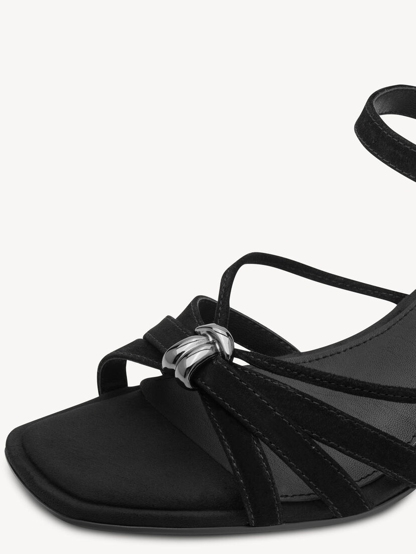 Leren Sandaaltje - zwart, BLACK, hi-res