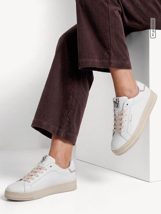 Sneaker, WHITE LEATHER, hi-res