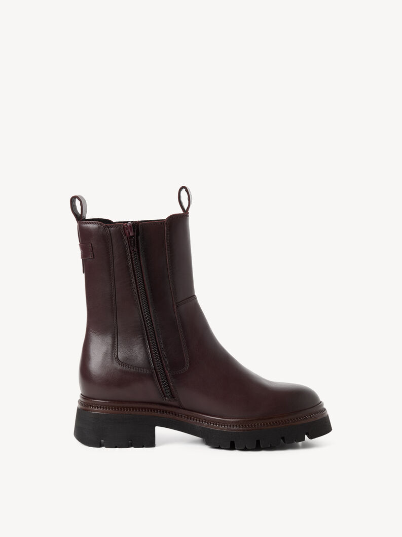 Bottine Chelsea en cuir - rouge, BORDEAUX, hi-res
