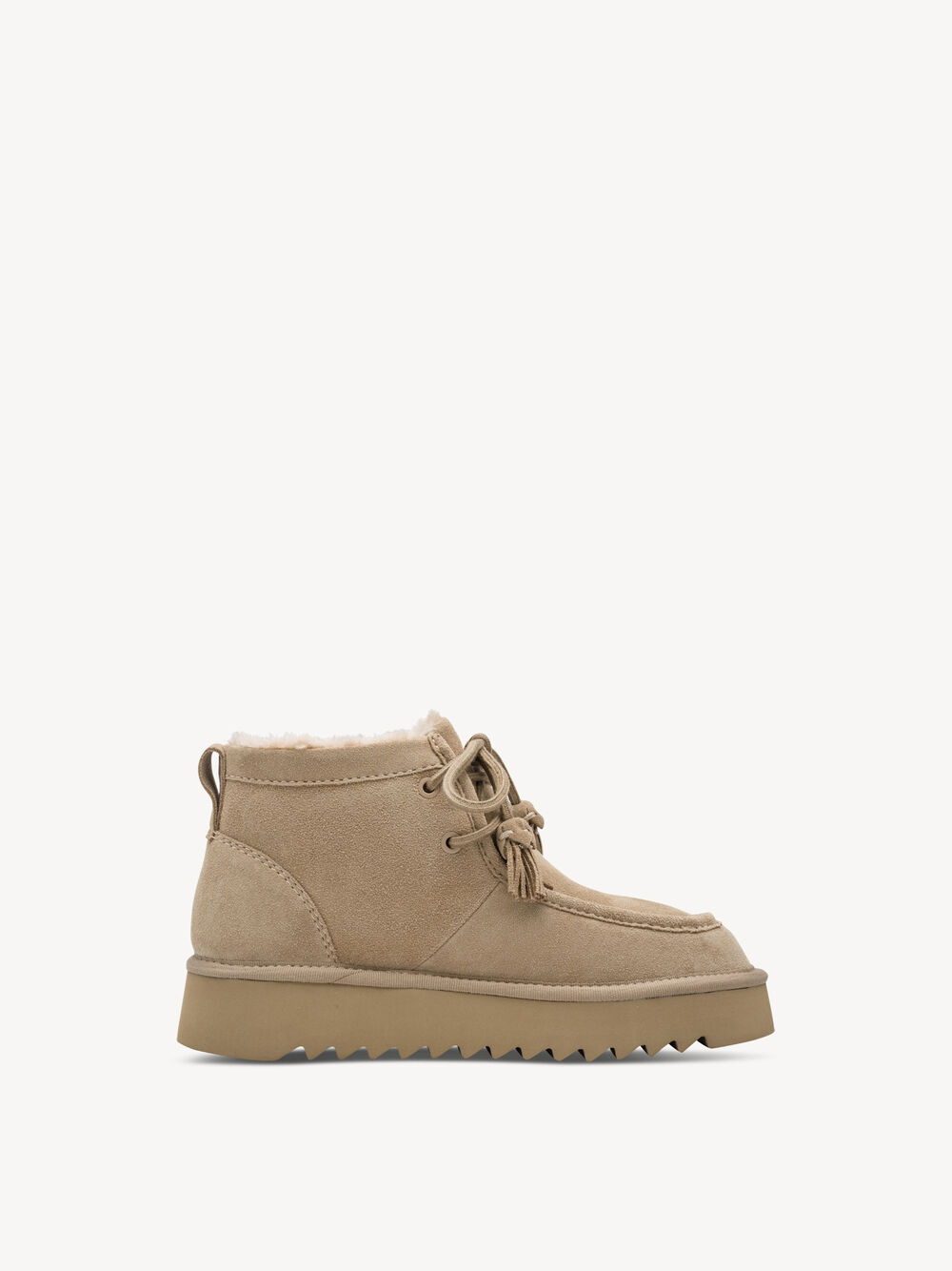 Bottine en cuir - beige doublure chaude, DUNE, hi-res