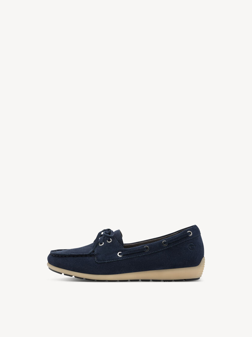 Leren Instappers - blauw, NAVY, hi-res