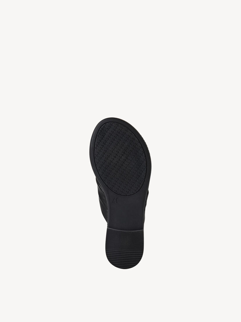 Leren Flip Flops - zwart, BLACK, hi-res