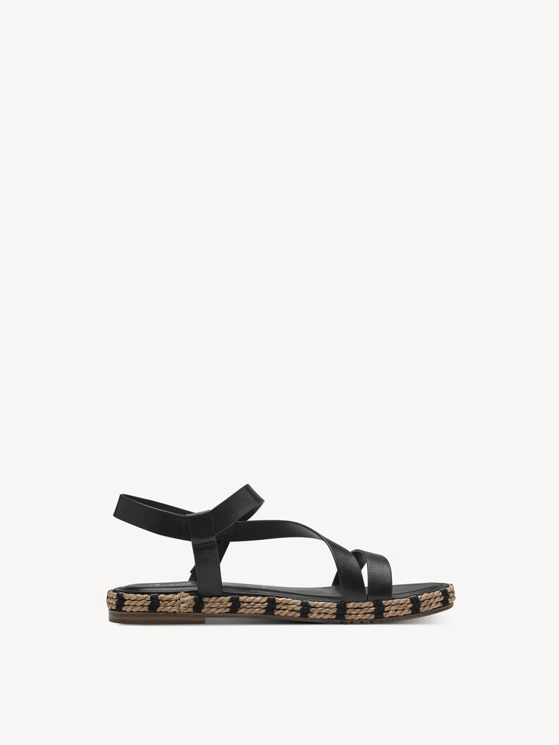 Sandale en cuir - noir, BLACK, hi-res