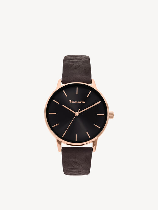 Uhr, roségold-glossy schwarz, hi-res