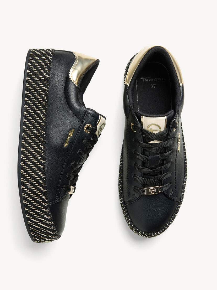Sneaker - zwart, BLACK/GOLD, hi-res