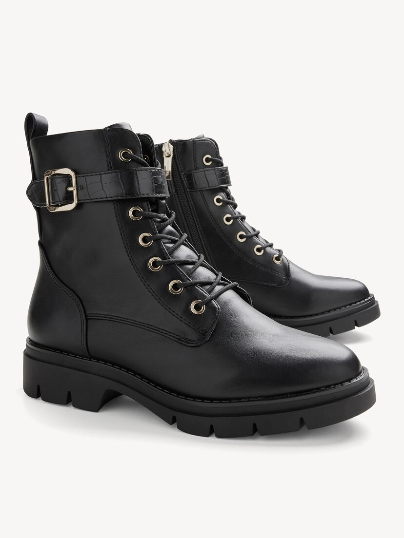 Enkellaarsje - zwart, BLACK, hi-res