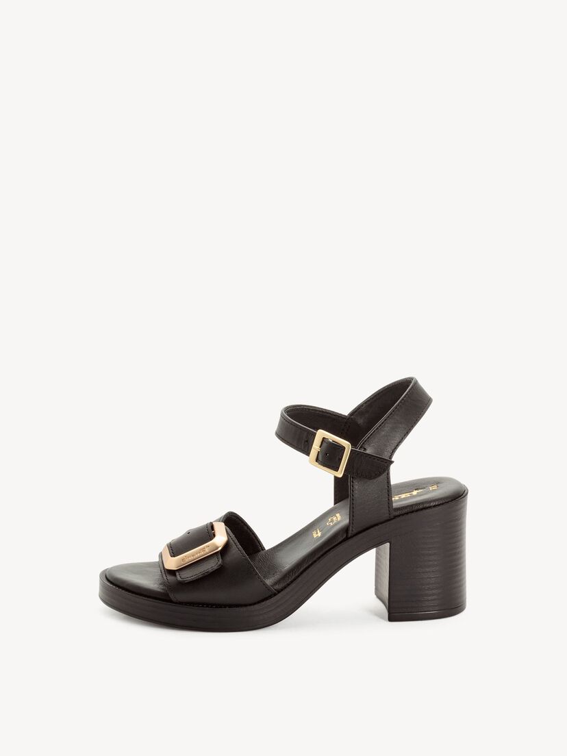 Sandaaltje, BLACK LEATHER, hi-res