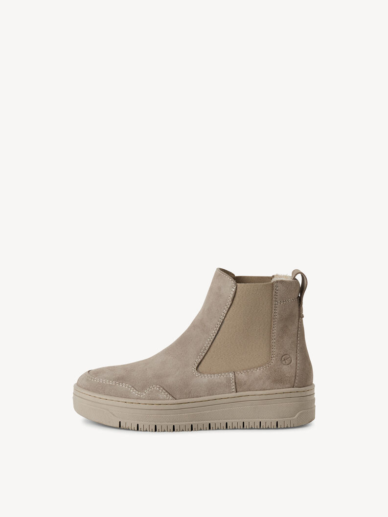 Bottine Chelsea en cuir - beige, TAUPE, hi-res