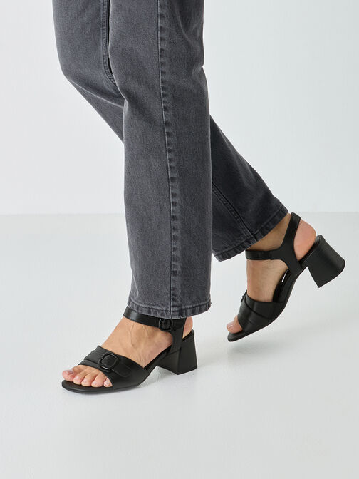 Heeled sandal, BLACK NAPPA, hi-res