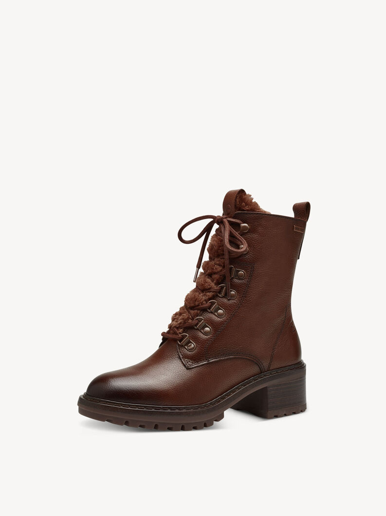 Leather Bootie - brown warm lining, COGNAC, hi-res