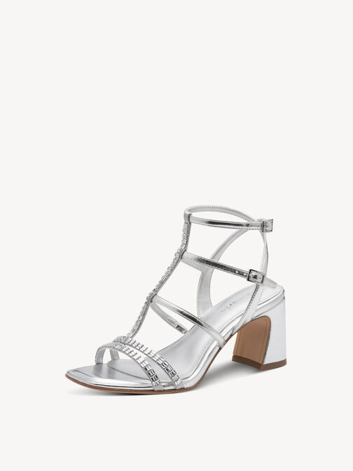 Heeled sandal, SILVER, hi-res
