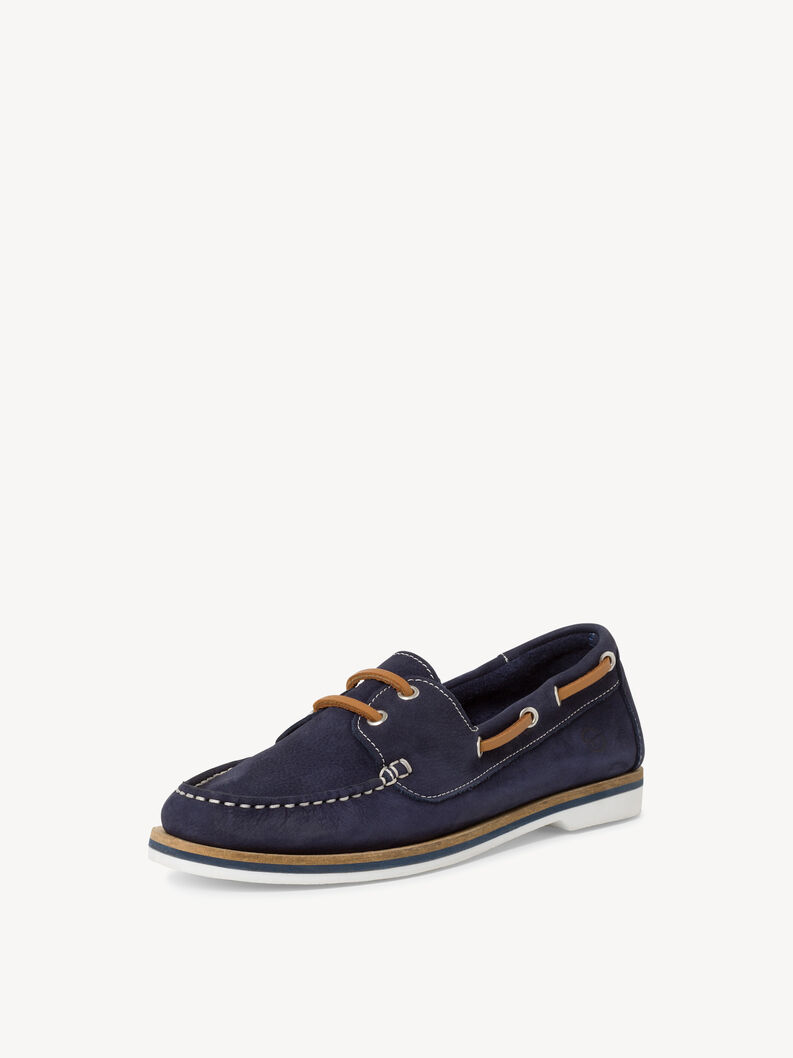 Ledermoccassin - blau, NAVY, hi-res