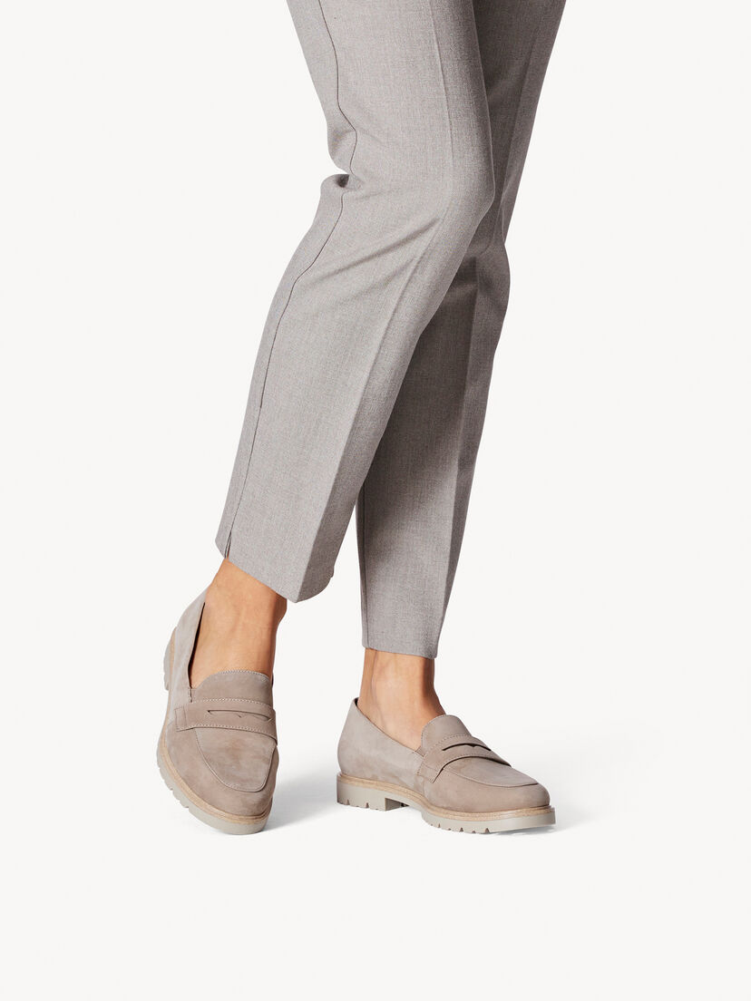 Leren Instappers - beige, TAUPE, hi-res