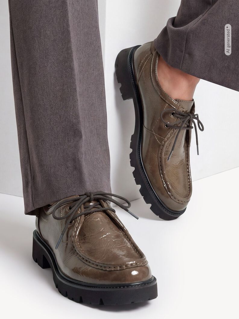 Halbschuh - grau, STONE PATENT, hi-res