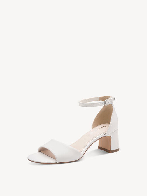 Sandale &agrave; talon, WHITE LEATHER, hi-res