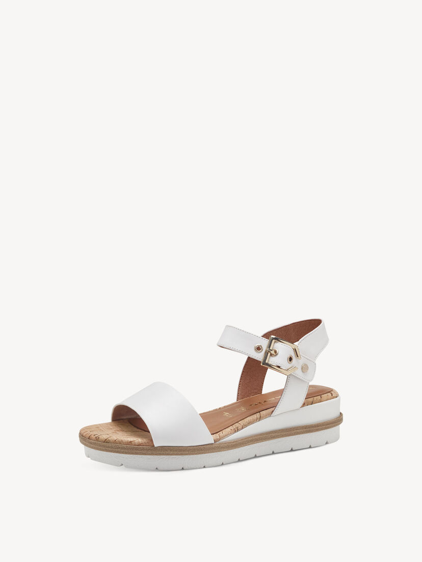 Leren Sandaaltje - wit, WHITE, hi-res