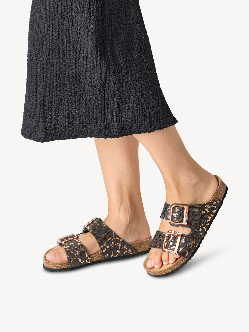 Slipper - zwart, BLACK/LEOPARD, hi-res