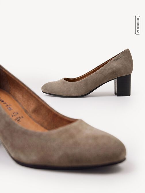 Lederpumps, TAUPE SUEDE, hi-res