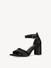 Leather Heeled sandal - black, BLK SUEDE/LEA., hi-res