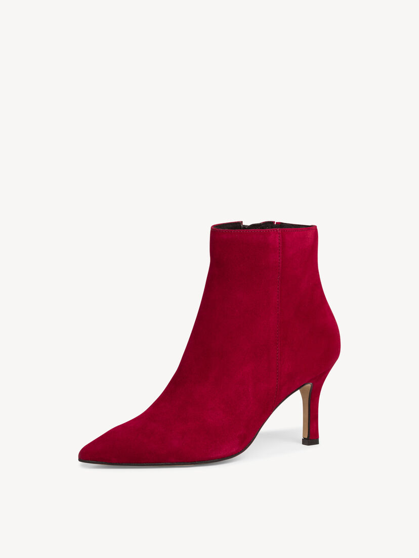 Leren Enkellaarsje - rood, RED, hi-res