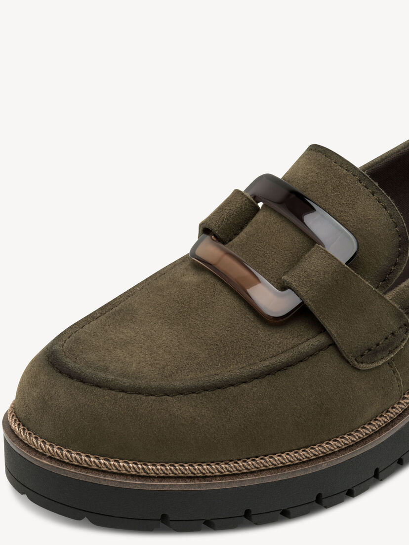 Leren Instappers - groen, OLIVE, hi-res