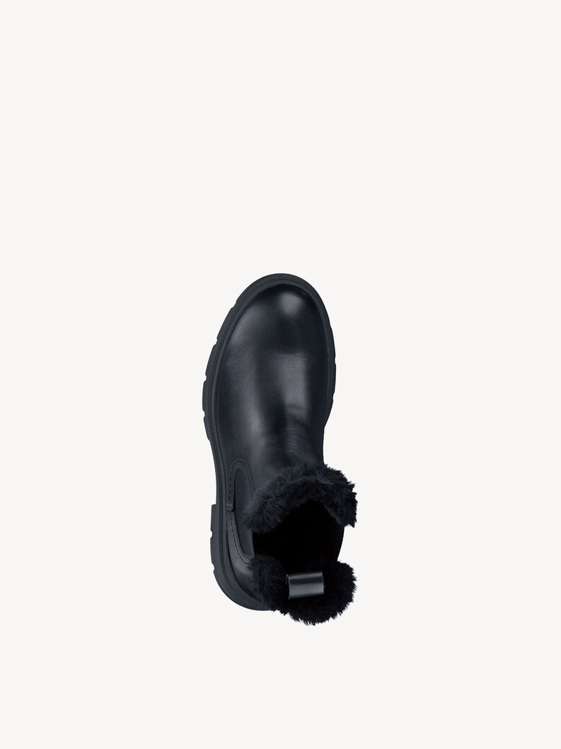 Leather Bootie - black warm lining, BLACK LEATHER, hi-res