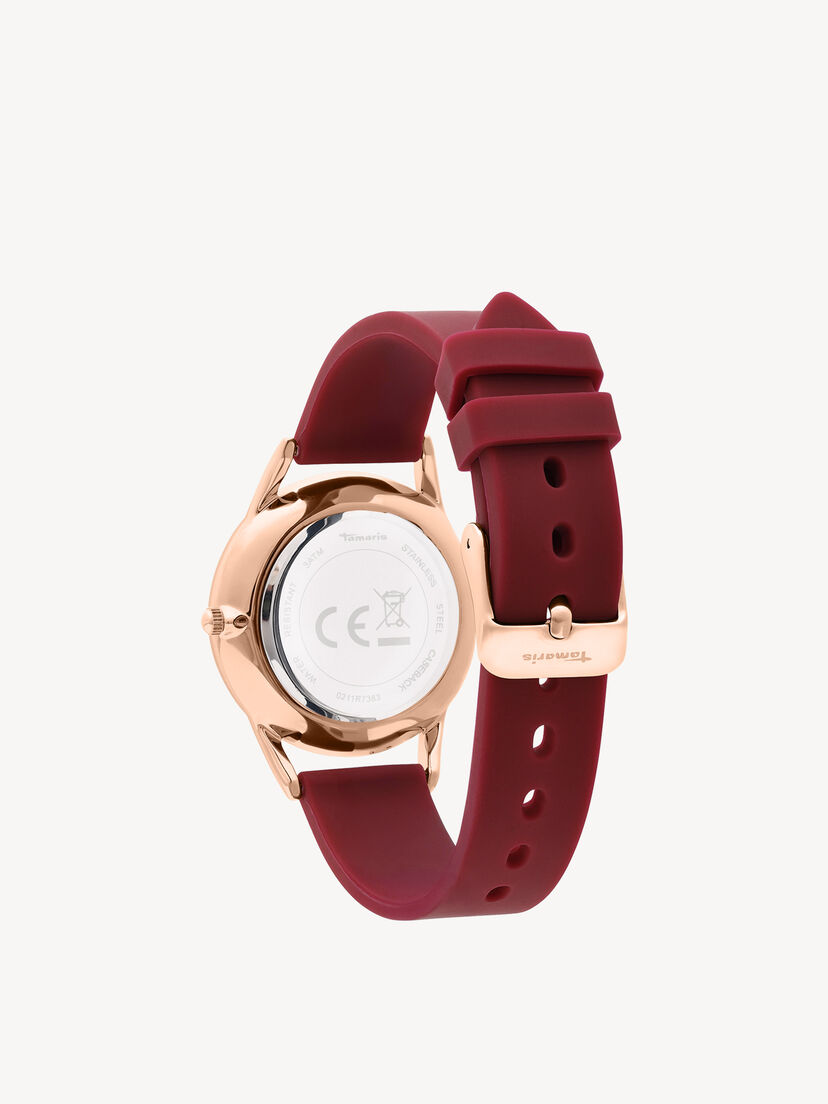 Horloge, ros&eacute;gold-rot sunray, hi-res