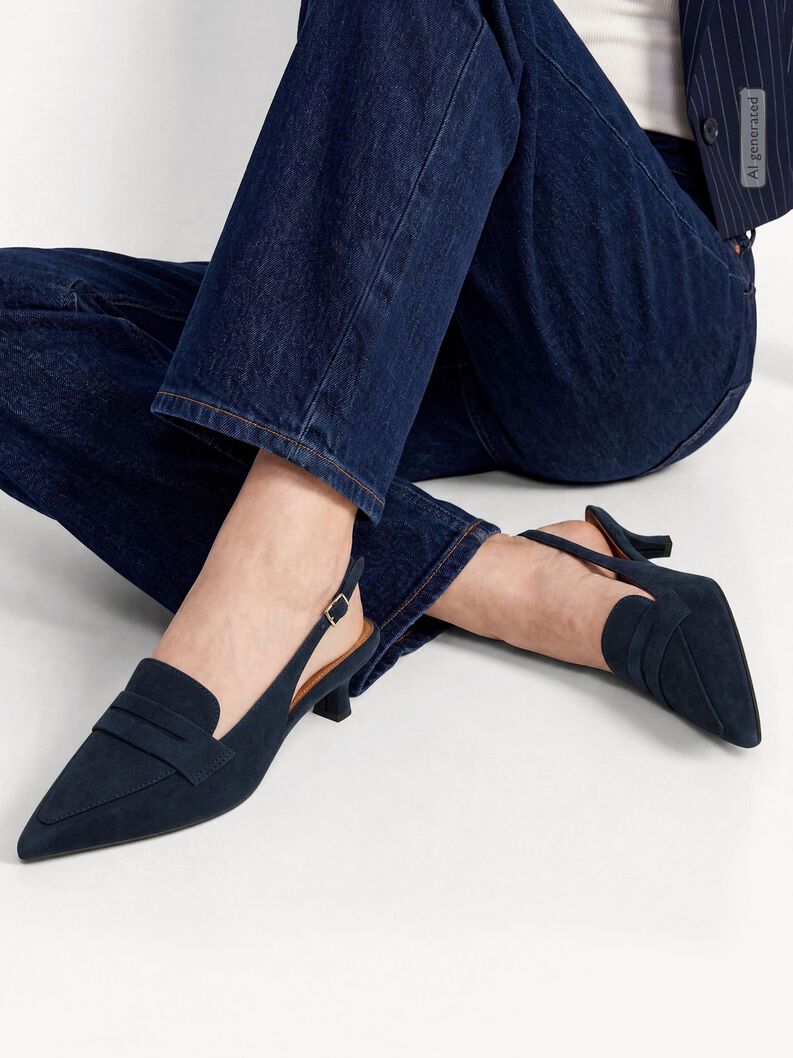 Slingpumps, NAVY, hi-res