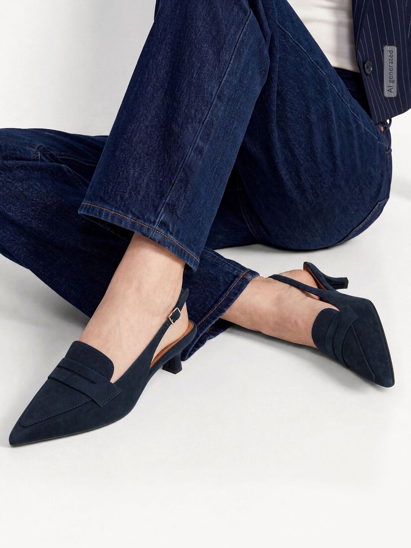 Slingpumps, NAVY, hi-res