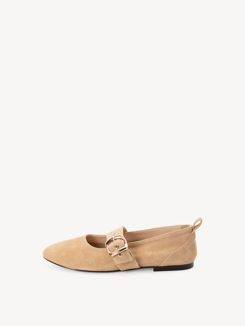 Leren Ballerina - beige, beige, hi-res