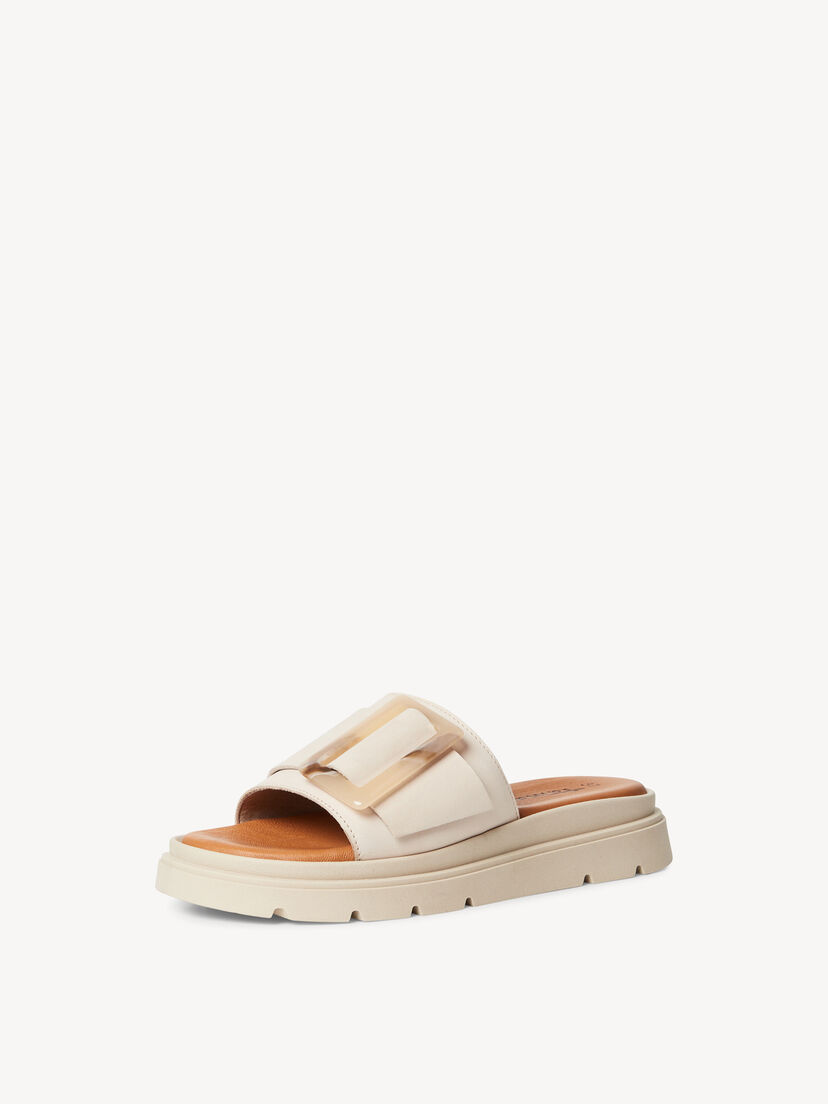 Leren Slipper - beige, IVORY NUBUC, hi-res