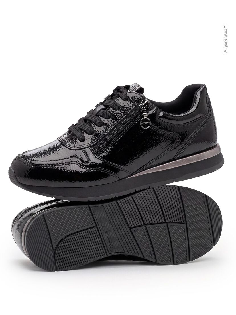 Sneaker - zwart, BLACK PATENT, hi-res