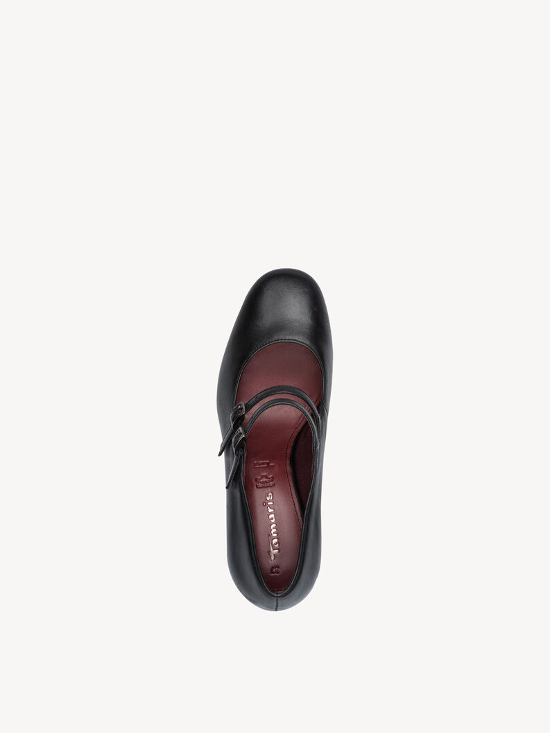 Escarpin en cuir - noir, BLACK, hi-res