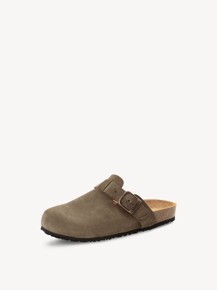 Leren Slipper - groen, OLIVE, hi-res