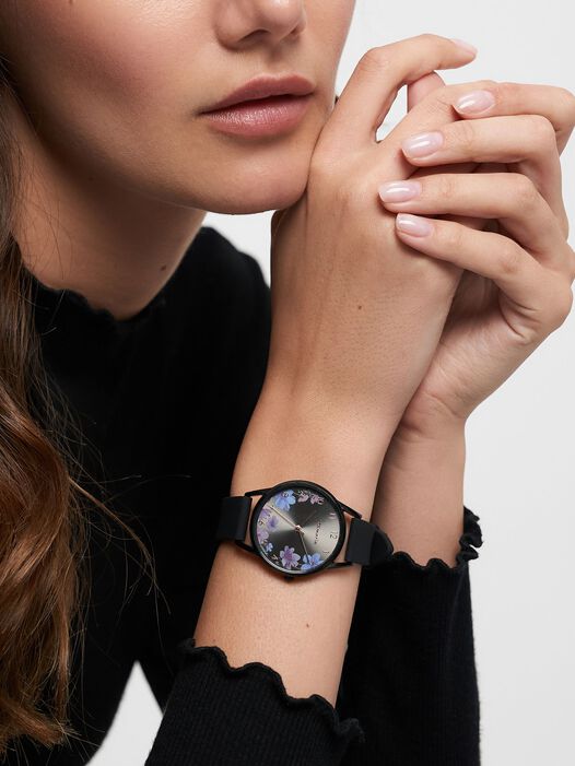 Horloge, schwarz-gun sunray, hi-res