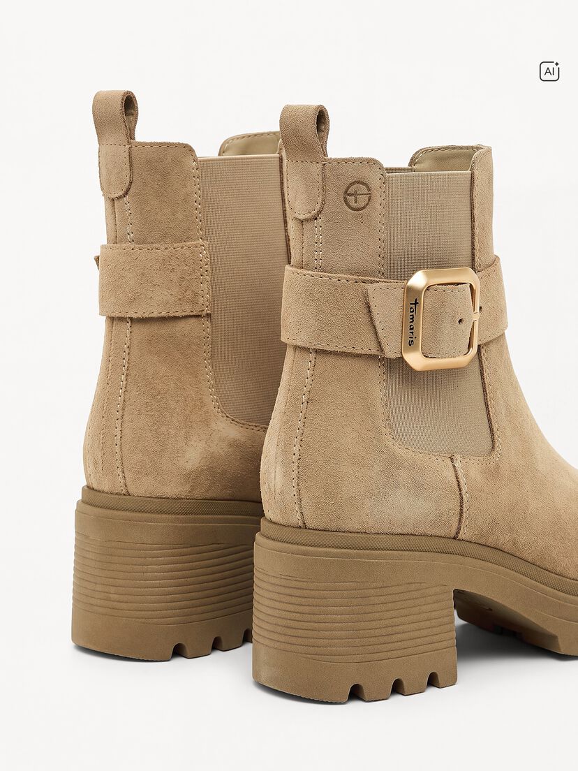 Leren Chelseaboot - beige, beige, hi-res