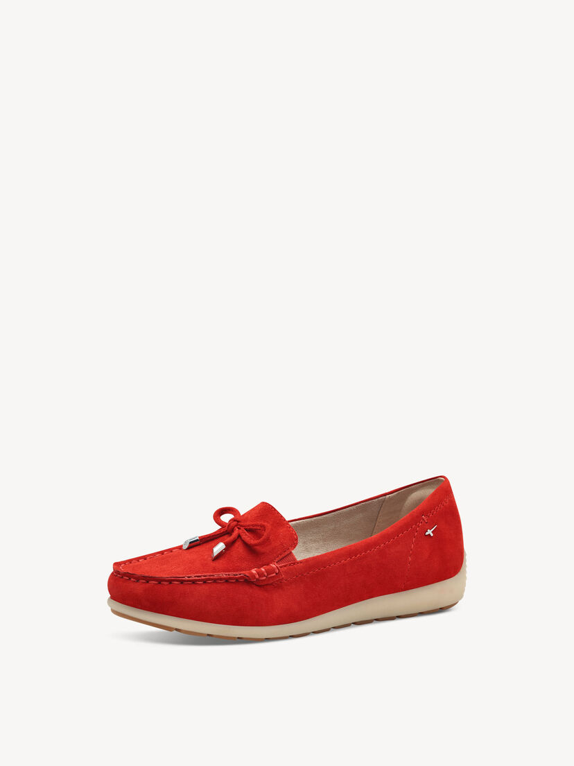 Leren Instappers - rood, RED SUEDE, hi-res