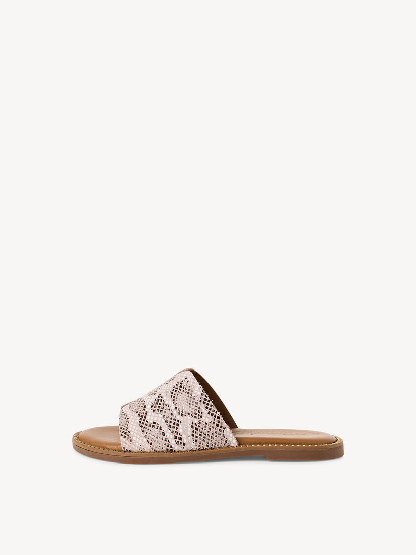 Leren Slipper - beige, BEIGE SNAKE, hi-res