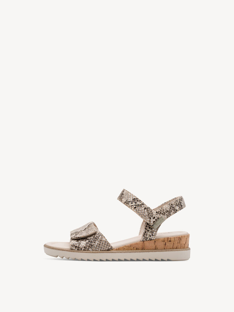 Heeled sandal, BEIGE SNAKE, hi-res