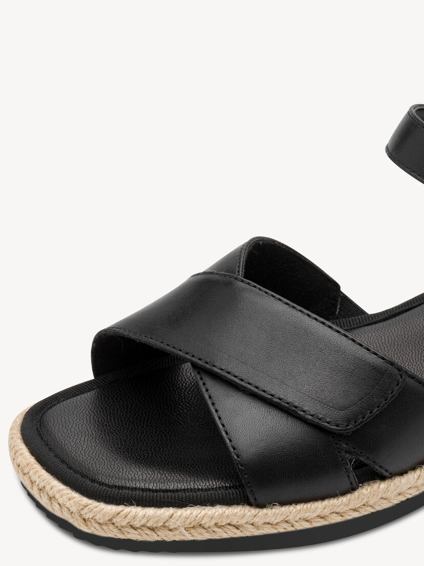 Leren Sandaaltje - zwart, BLACK NAPPA, hi-res