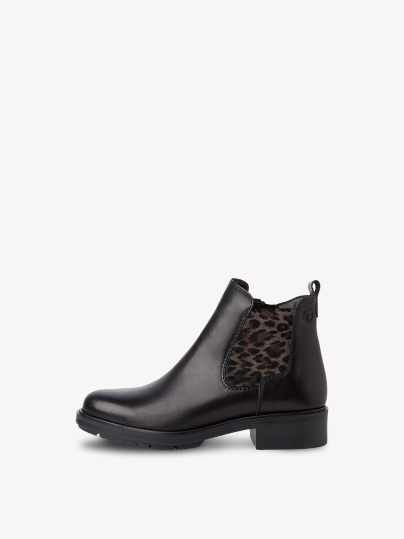 Leder Chelsea Boot - schwarz, BLACK/LEOPARD, hi-res