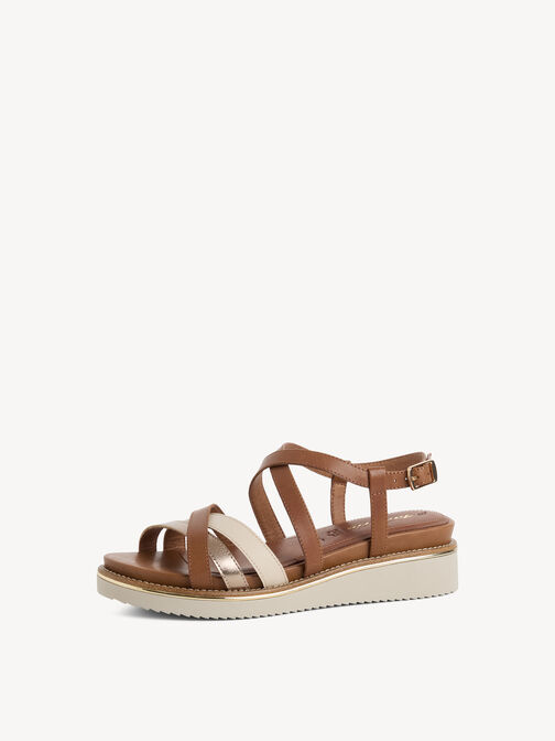 Sandale &agrave; talon, COGNAC COMB, hi-res