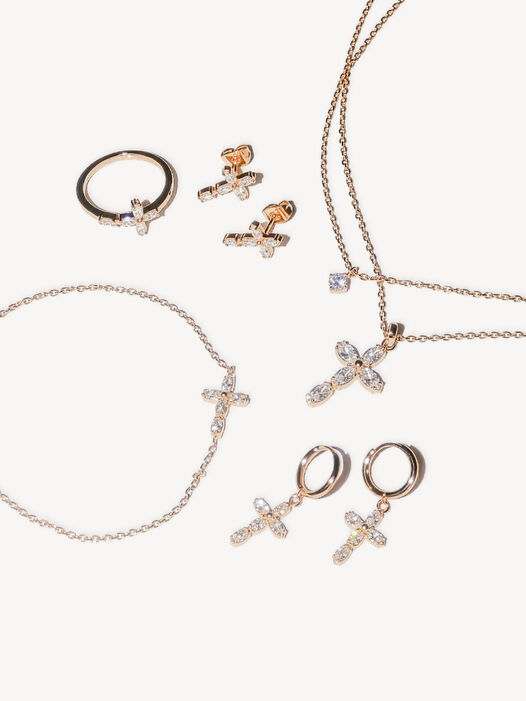 Schmuck Set Cross ros&eacute;gold, , hi-res