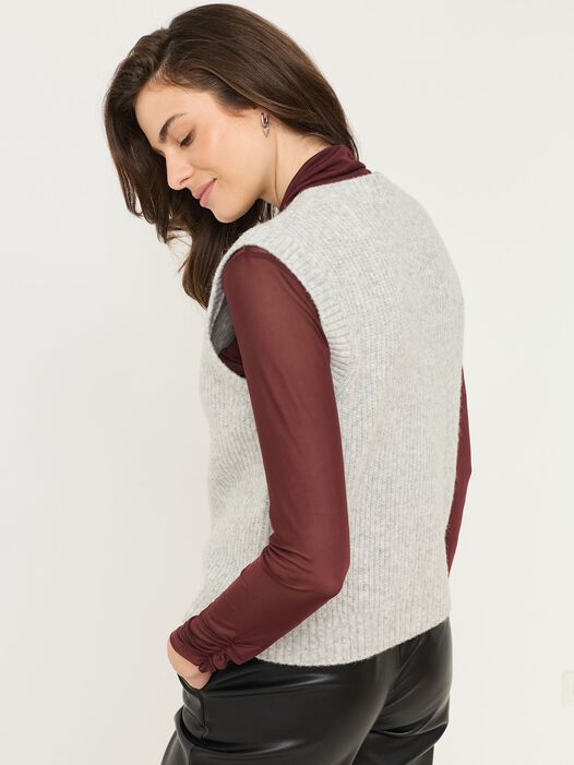 Gebreide spencer, Light Grey Melange, hi-res