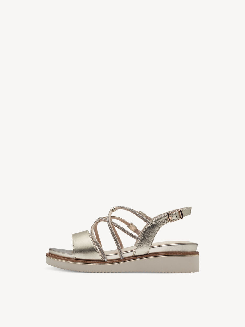 Leren Sandaaltje - goud, LIGHT GOLD, hi-res