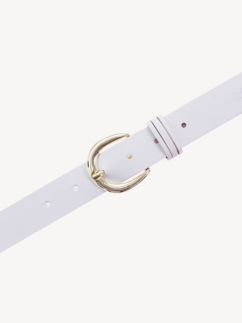 Leather Belt - white, white, hi-res